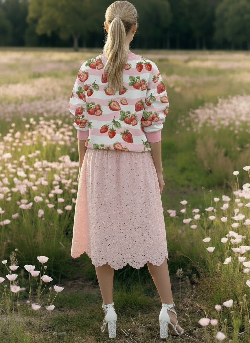 Summer Pink Strawberry Sweatshirt