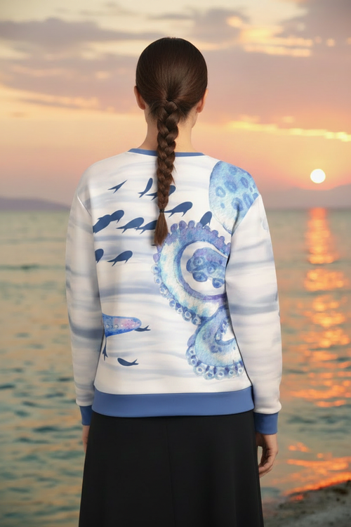 Blue Ocean Creature Sweatshirt